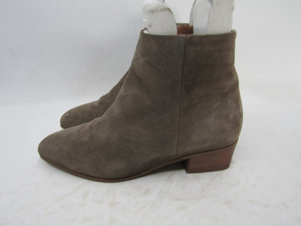 Aquatalia Womens Size 8.5 Brown Suede Zip Ankle Fashion Boots Booties